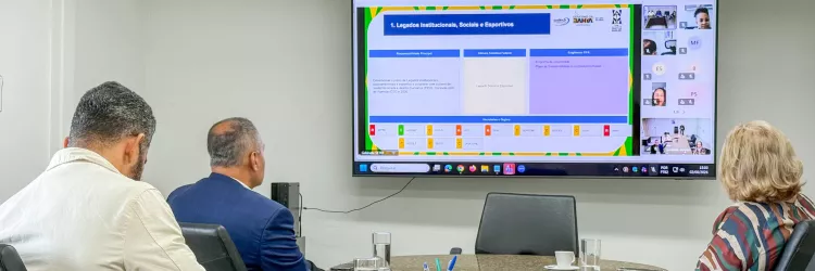 Reunião online do planejamento da Copa do Mundo Feminina FIFA 2027.