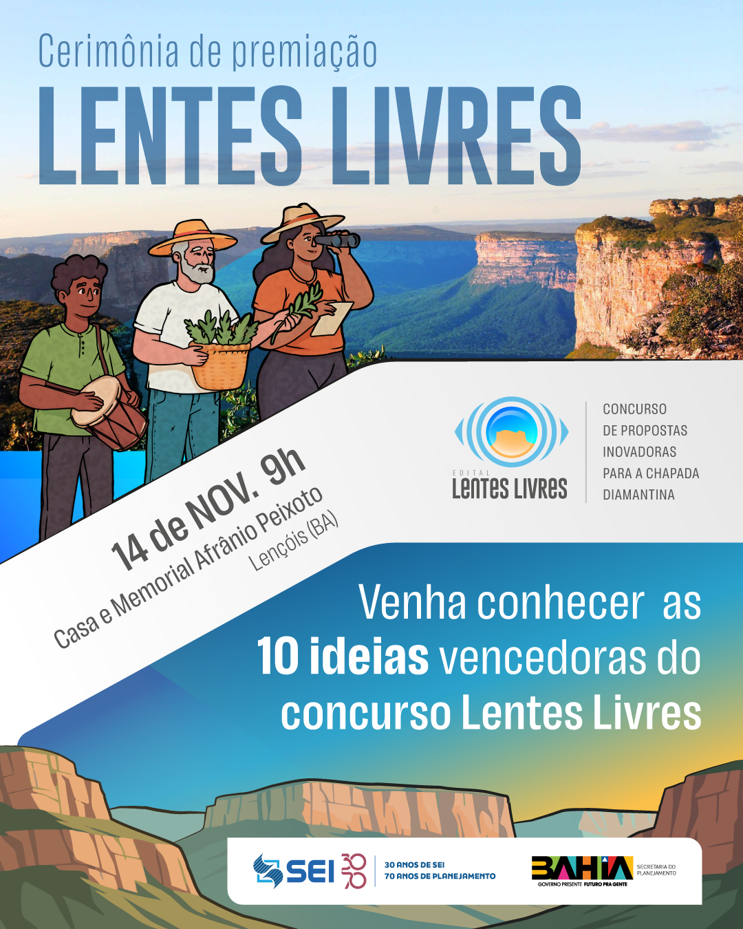 Card Cerimônia de premiação Lentes Livres
