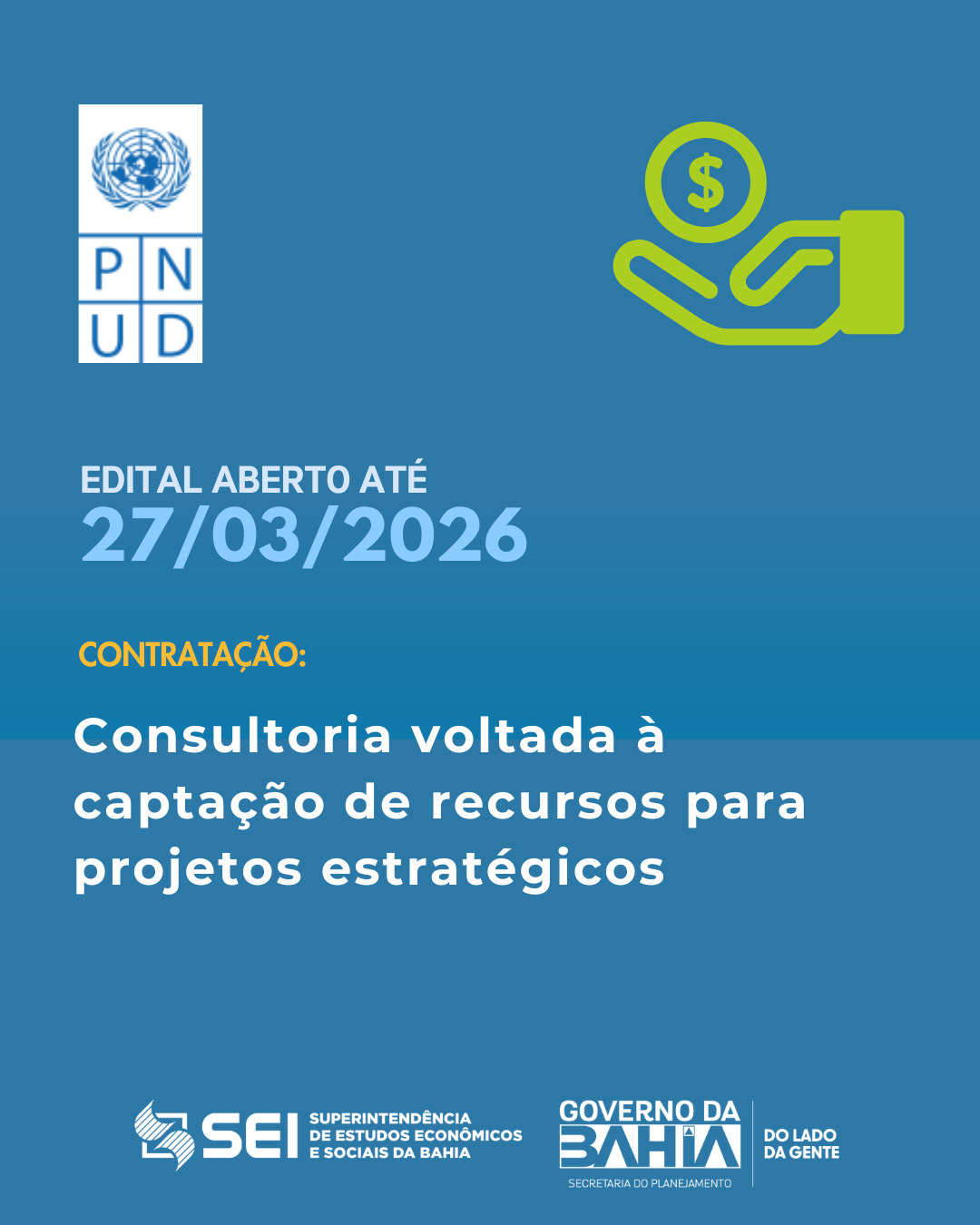 Edital PNUD aberto até 27 de março