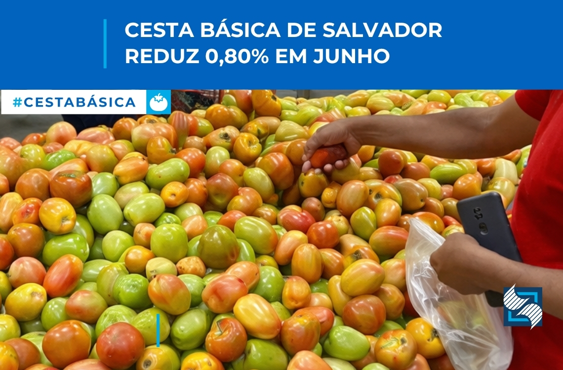 Após cinco meses consecutivos de alta, a Cesta Básica de Salvador apresenta redução de 0,80% em junho de 2026