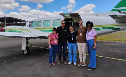 Equipe da SEI vistoria aeronave 
