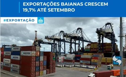 Exportações baianas crescem 19,7% até setembro