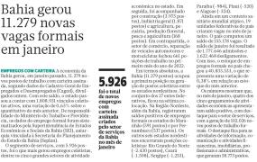 11032022_Correio_Bahia gerou 11.279 novas vagas formais em janeiro