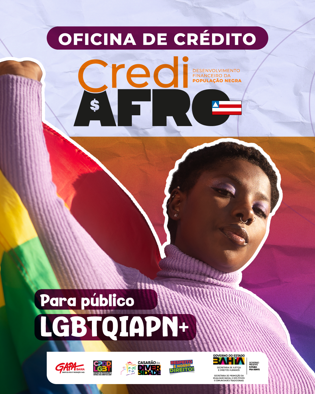 Card Oficina CREDIAFRO LGBT+ 