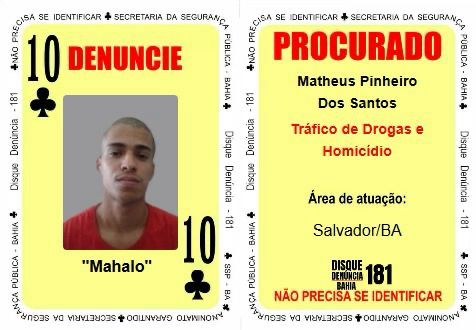 Disque Denúncia da SSP atualiza Baralho do Crime com quatro novas cartas