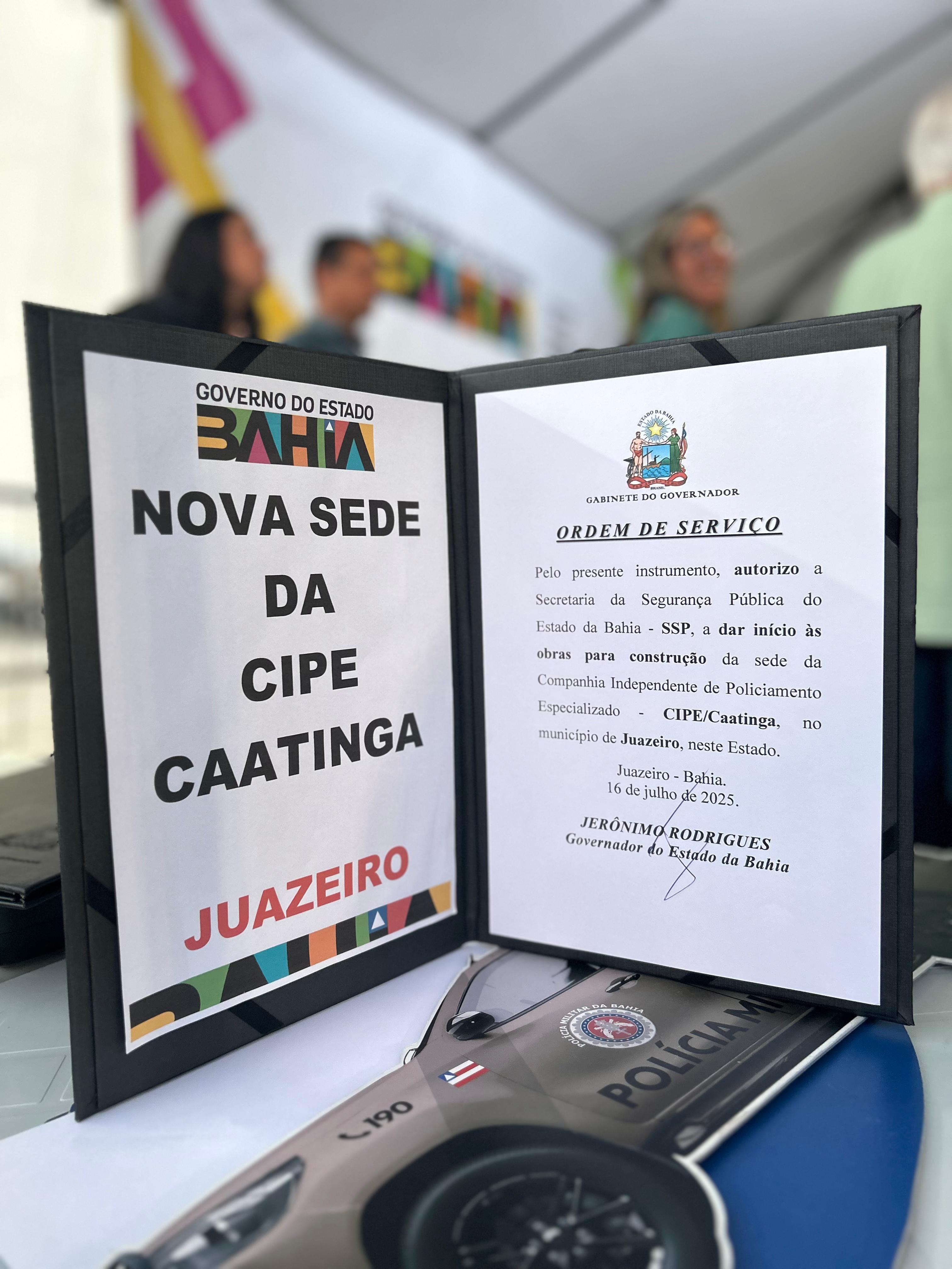 Ordem de Serviço para construção da nova sede da Cipe Caatinga em Juazeiro é assinada