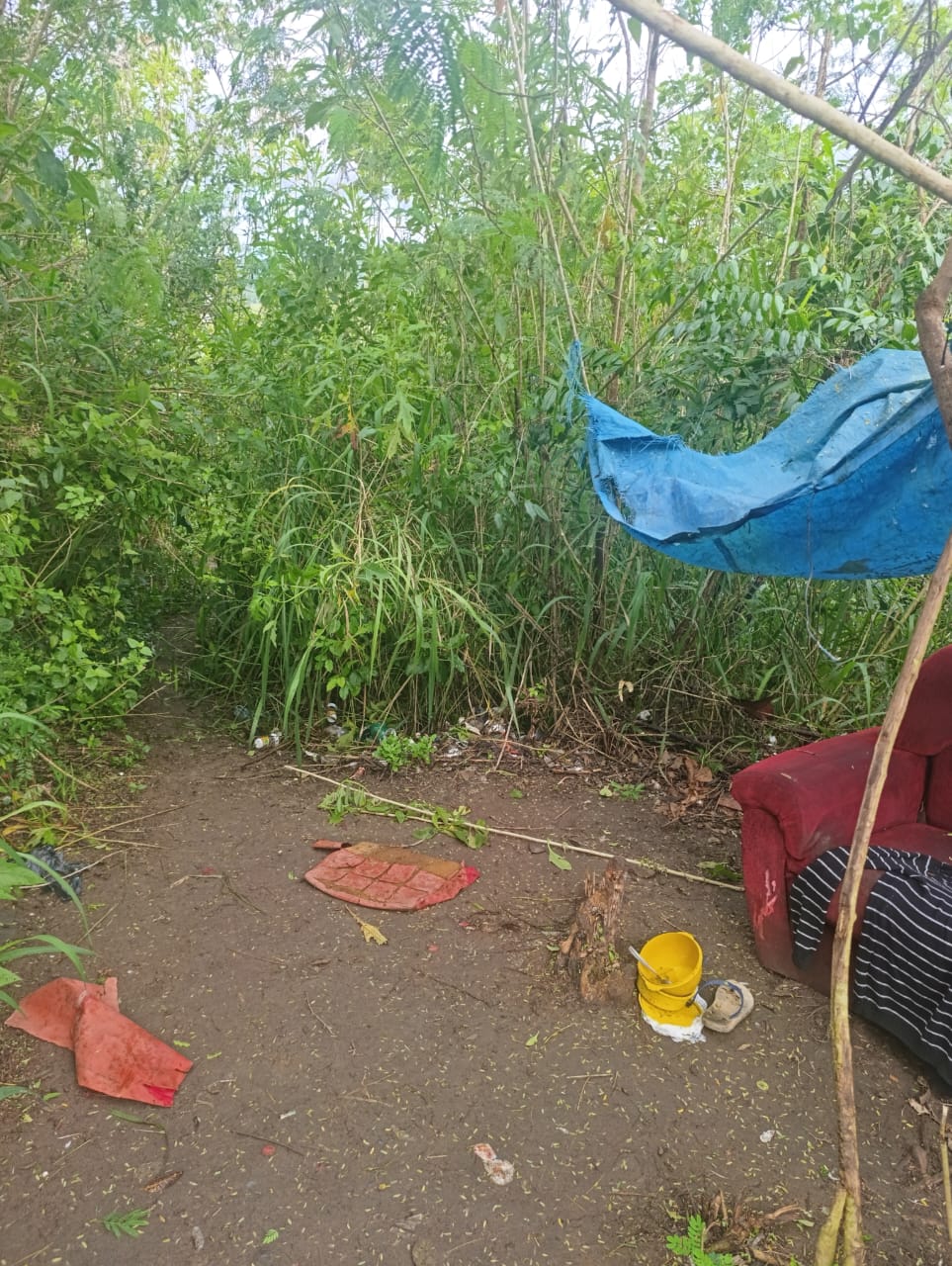 acampamento desmontado