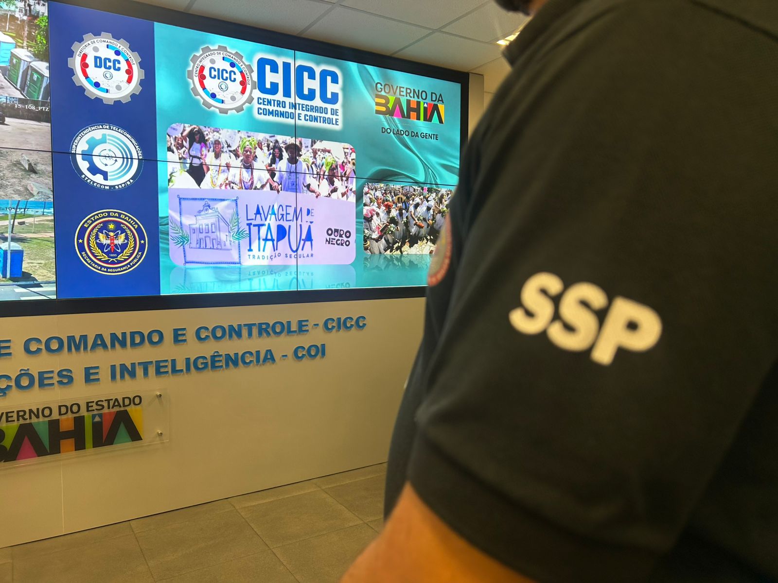 Centro Integrado de Comando e Controle acompanha em tempo real Lavagem de Itapuã