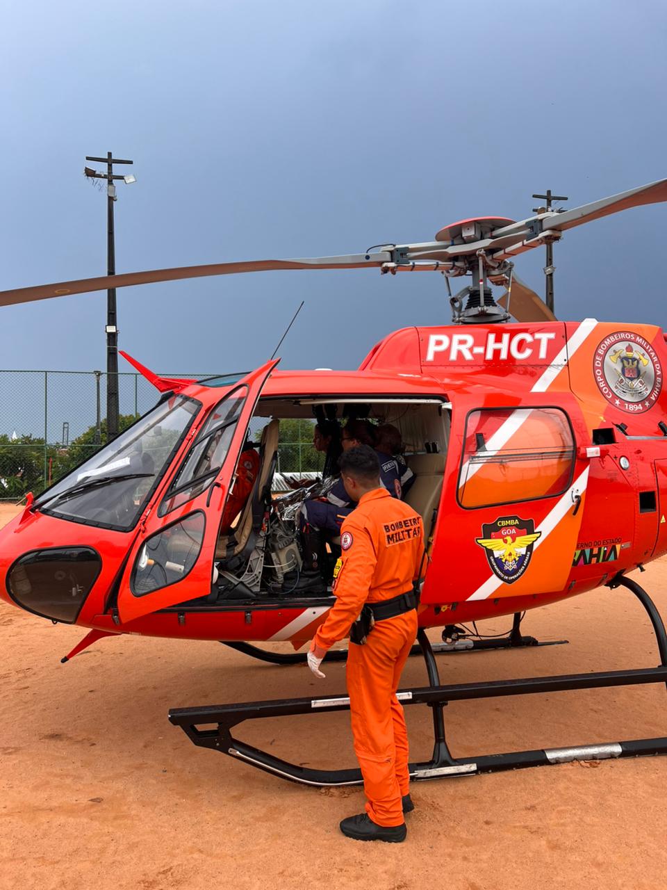 GOA realiza transporte aeromédico de vítima de infarto da Ilha de Itaparica para Salvador