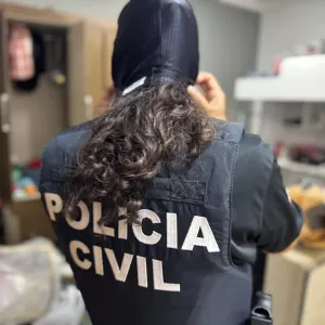 Um policial civil atua na operação