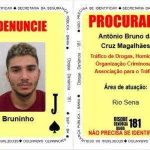 Carta do baralho do crime da SSP