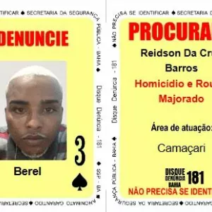Carta do baralho do crime da SSP