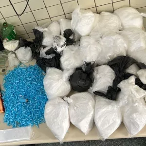 Materiais apreendidos são exibidos