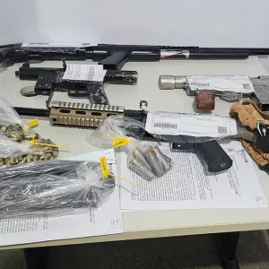 Materiais apreendidos são exibidos