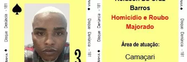 Carta do baralho do crime da SSP