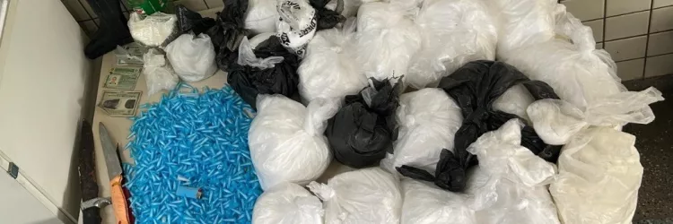 Materiais apreendidos são exibidos