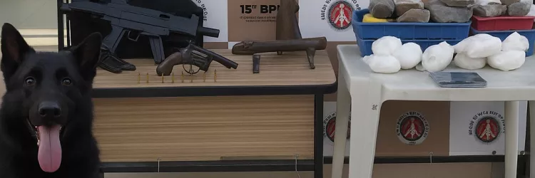 Materiais encontrados são fotografados