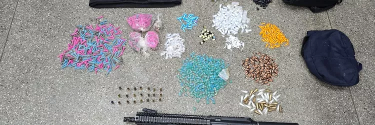 Materiais apreendidos são exibidos