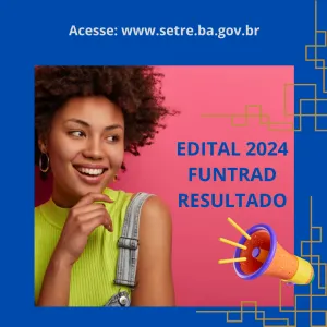 Arte de divulgação do edital Funtrad 2024