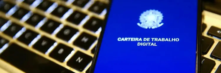 carteira de trabalho digital na tela de um smartphone