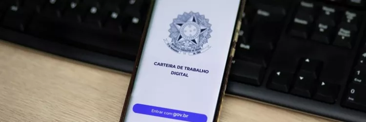 carteira de trabalho digital na tela de um smartphone
