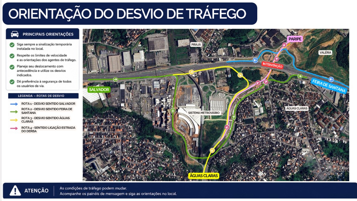 Obras do VLT avançam e alteram tráfego na BR-324 para lançamento de vigas