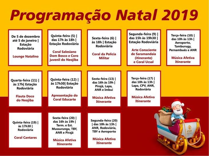 Programação Natal 2019