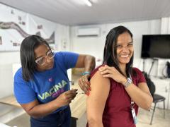  Ação de vacinação no VLT reforça cuidado com a saúde dos trabalhadores no canteiro de Águas Claras